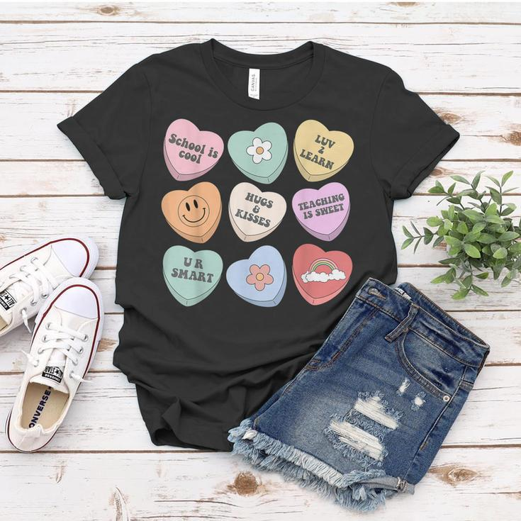 Conversation Hearts Groovy Valentines Day Cute Teacher V2 Women T-shirt Funny Gifts