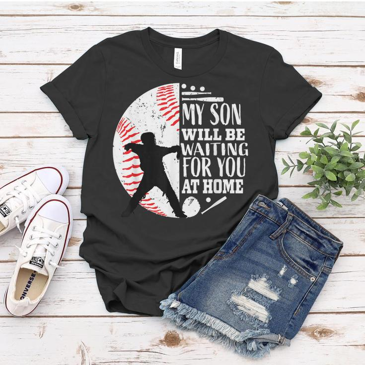 Cool Cute Baseball Catcher Mom Dad Son Parents Quote Graphic Women T-shirt Funny Gifts
