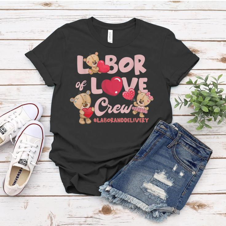 Cute Bear Funny Labor And Delivery Nurse Valentines Day Women T-shirt Funny Gifts