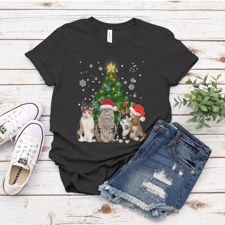 Cute Cat Christmas Tree Cat Lover Xmas Cat Mom Gift Women T-shirt Unique Gifts
