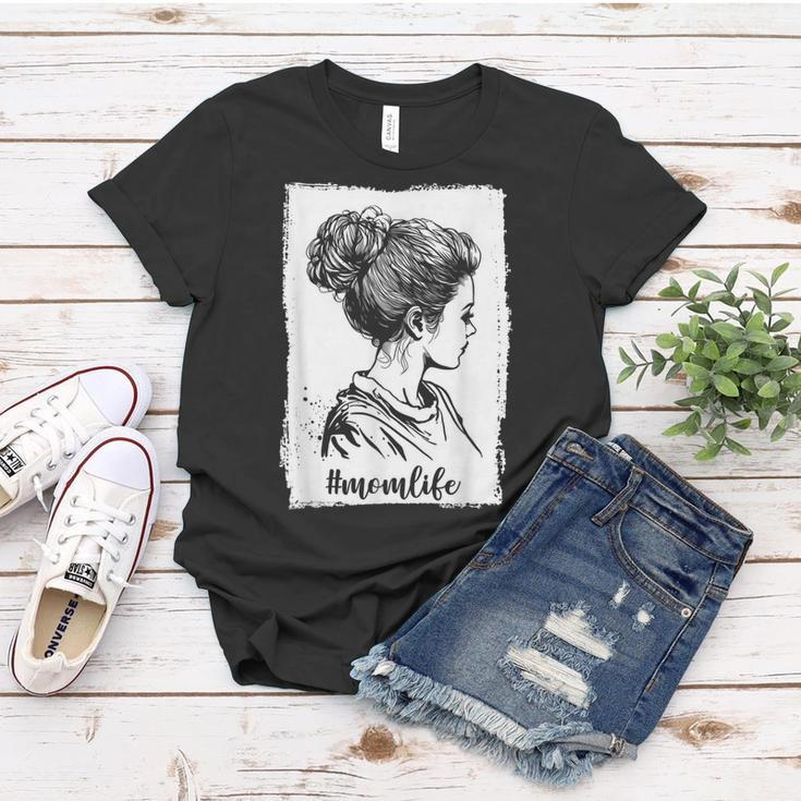 Cute Mom Women Mom Life Messy Bun For Mothers Day Women T-shirt Unique Gifts