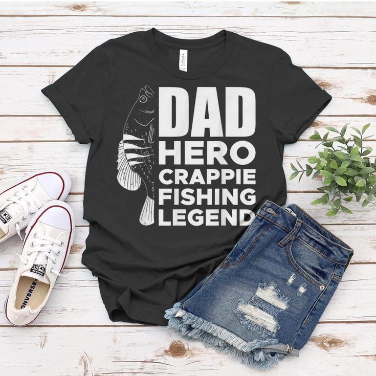 Dad Hero Crappie Fishing Legend Vatertag Frauen Tshirt Lustige Geschenke