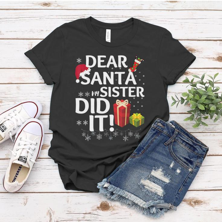 Dear Santa My Sister Did It Christmas Matching Boy And Girl Tshirt V2 Women T-shirt Unique Gifts