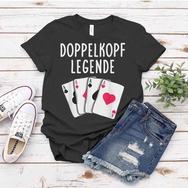 Doppelkopf Legende Spielkarten Frauen Tshirt Lustige Geschenke