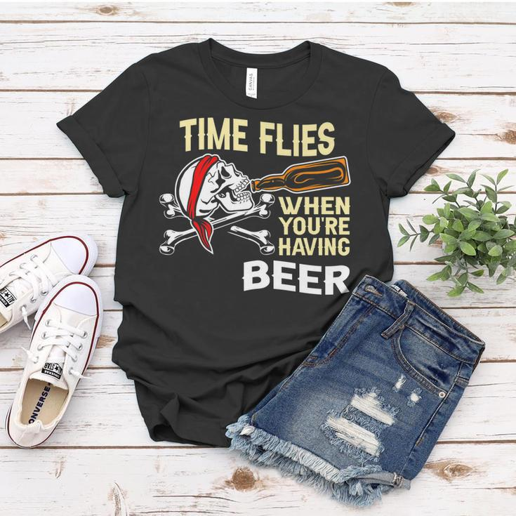 Drinking Bottle Fancy - Time Flies When Youre Having Beer Women T-shirt Unique Gifts