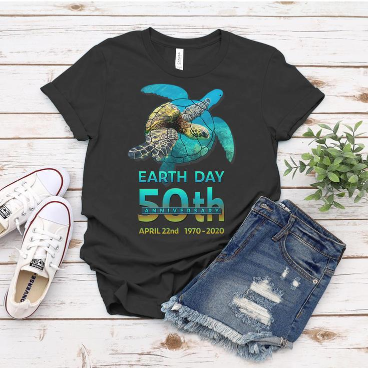 Earth Day 50Th Anniversary Sea Turtle Silhouette Women T-shirt Unique Gifts