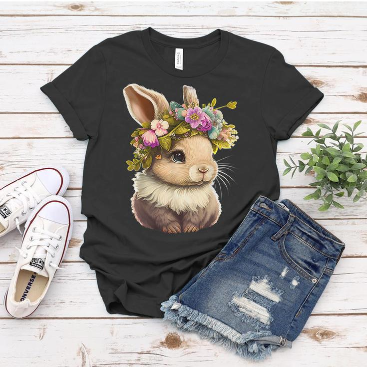 Easter Bunny Rabbit Women - Happy Bunny Flower Graphic Girls Women T-shirt Unique Gifts