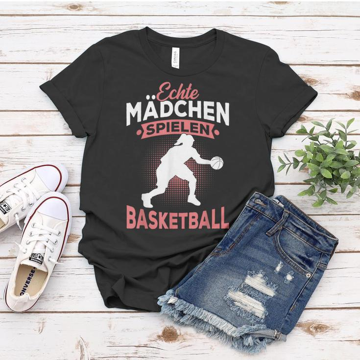 Echte Mädchen Spielen Basketball Spruch Baketballerin Frauen Tshirt Lustige Geschenke