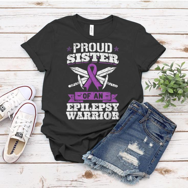 Epilepsy Warrior Sister Epileptic Seizure Disorder Advocate Women T-shirt Unique Gifts