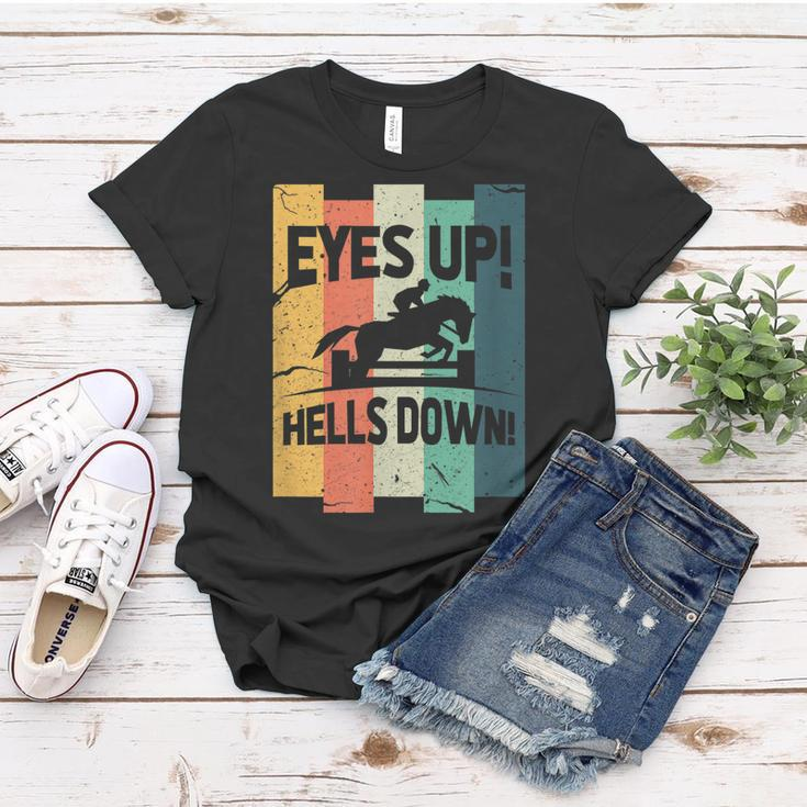 Eyes Up Heels Down I Horse Riding Equestrian Women T-shirt Unique Gifts