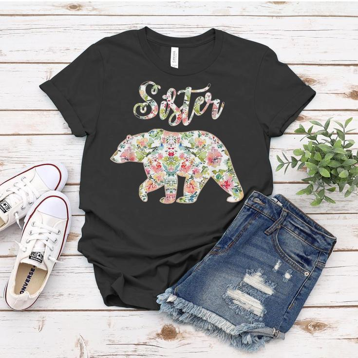 Floral Sister Bear Sister Matching Mom And Daughter Women T-shirt Funny Gifts