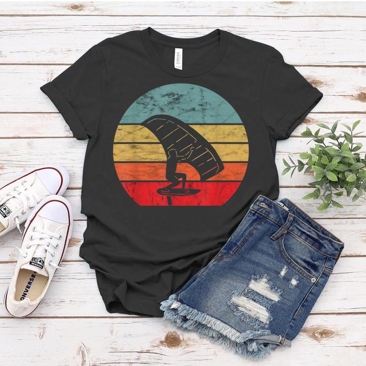 Folie Vintage Retro Foiler Elektrisches Hydrofoil Surfboard Frauen Tshirt Lustige Geschenke