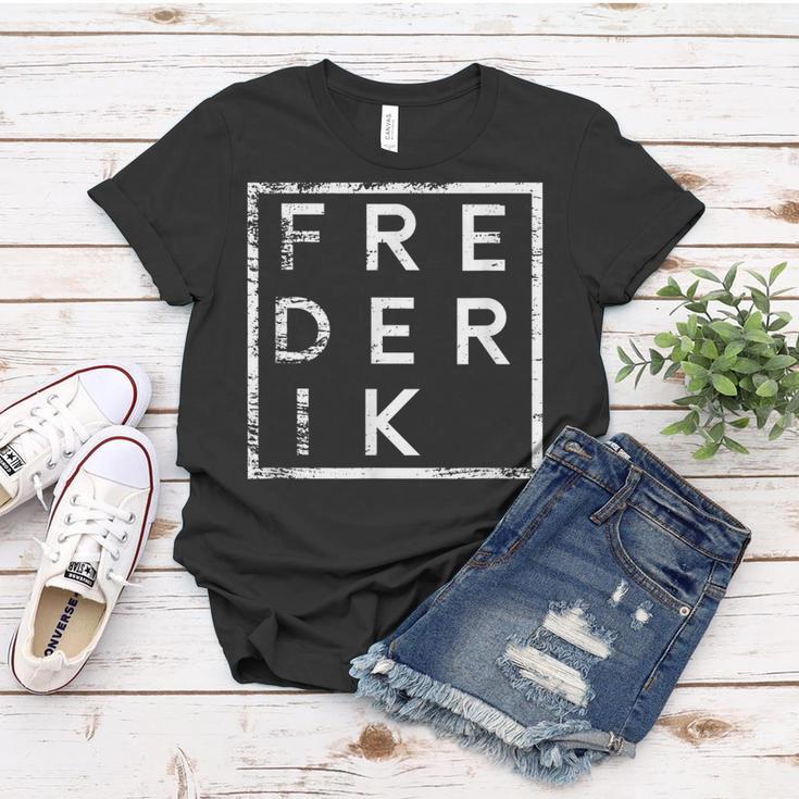 Frederik Frauen Tshirt Personalisiert, Vintage Namensaufdruck Lustige Geschenke