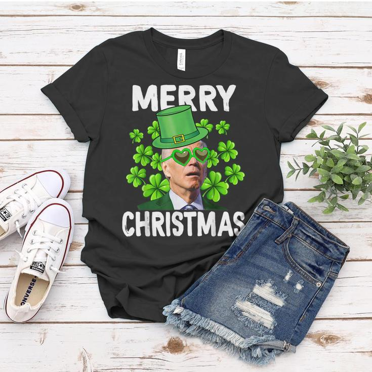 Funny Joe Biden Merry Christmas Confused St Patricks Day V3 Women T-shirt Funny Gifts