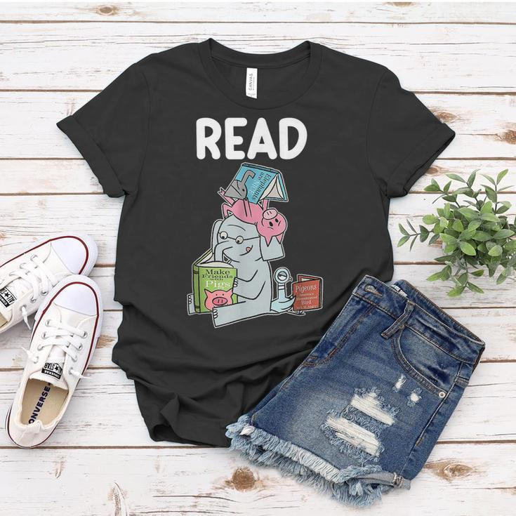 Funny Teacher Library Read Book Club Piggie Elephant Pigeons V3 Women T-shirt Personalized Gifts