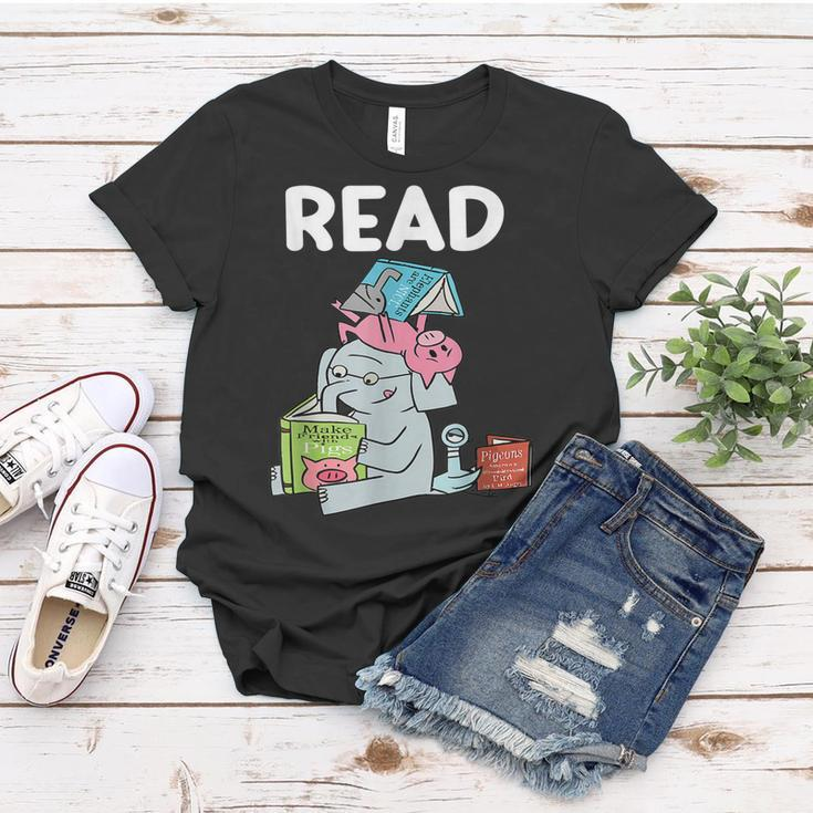 Funny Teacher Library Read Book Club Piggie Elephant Pigeons V6 Women T-shirt Personalized Gifts