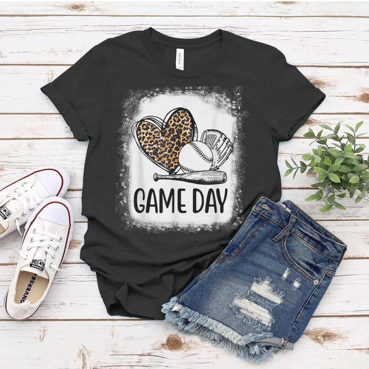 Game Day Baseball Decorations Leopard Heart Soccer Mom Mama Women T-shirt Unique Gifts
