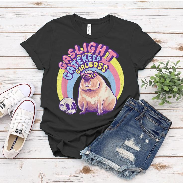 Gaslight Gatekeep Girlboss Capybara Momcore Karen Sunglasses Women T-shirt Unique Gifts