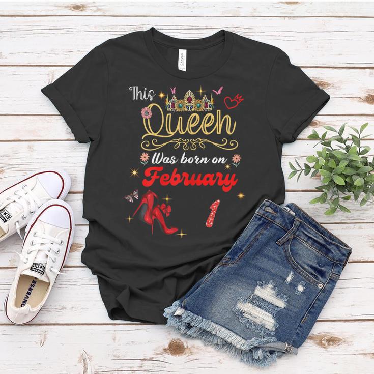 Geburtstag Königin 1. Februar Damen Frauen Tshirt, Besonderes Design Lustige Geschenke