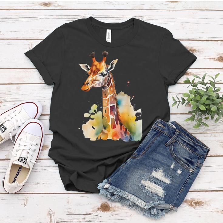 Giraffe Watercolor Women T-shirt Unique Gifts
