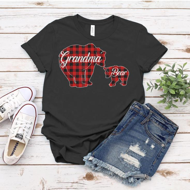 Grandma Bear Buffalo Plaid Weihnachten Frauen Tshirt Lustige Geschenke