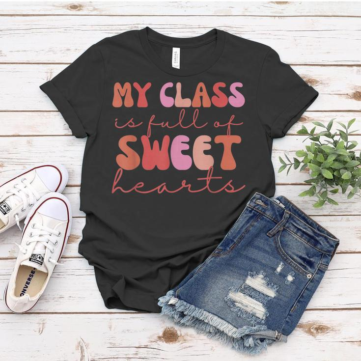Groovy Teacher Valentine Back To School 100 Days Of School V4 Women T-shirt Funny Gifts