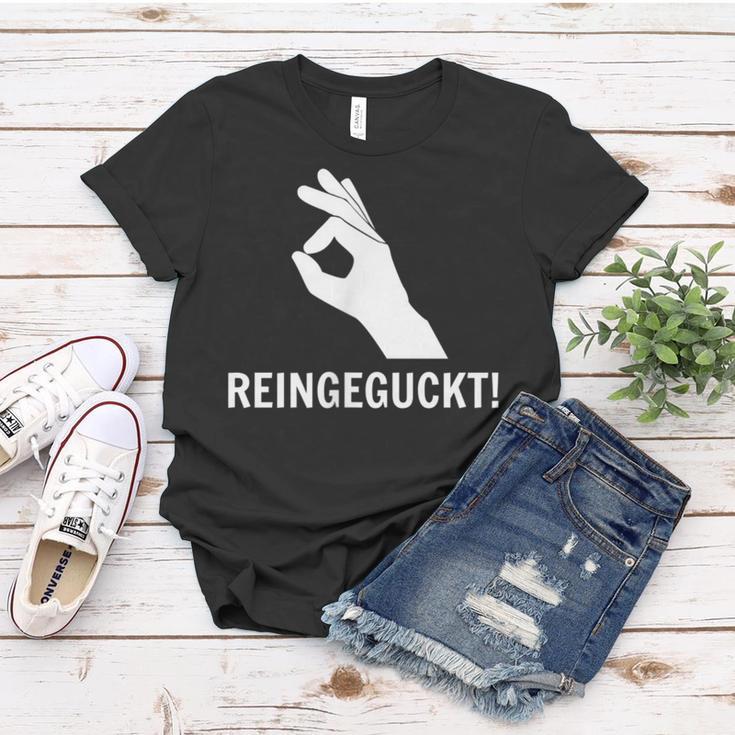 Haha Lol Reingegluckt You Looked Rein Geguckt Geschaut Fun Frauen Tshirt Lustige Geschenke