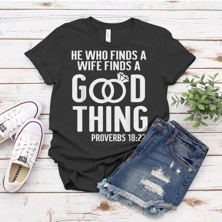 He Who Finds A Wife Finds A Good Thing Couple Matching Women T-shirt Funny Gifts