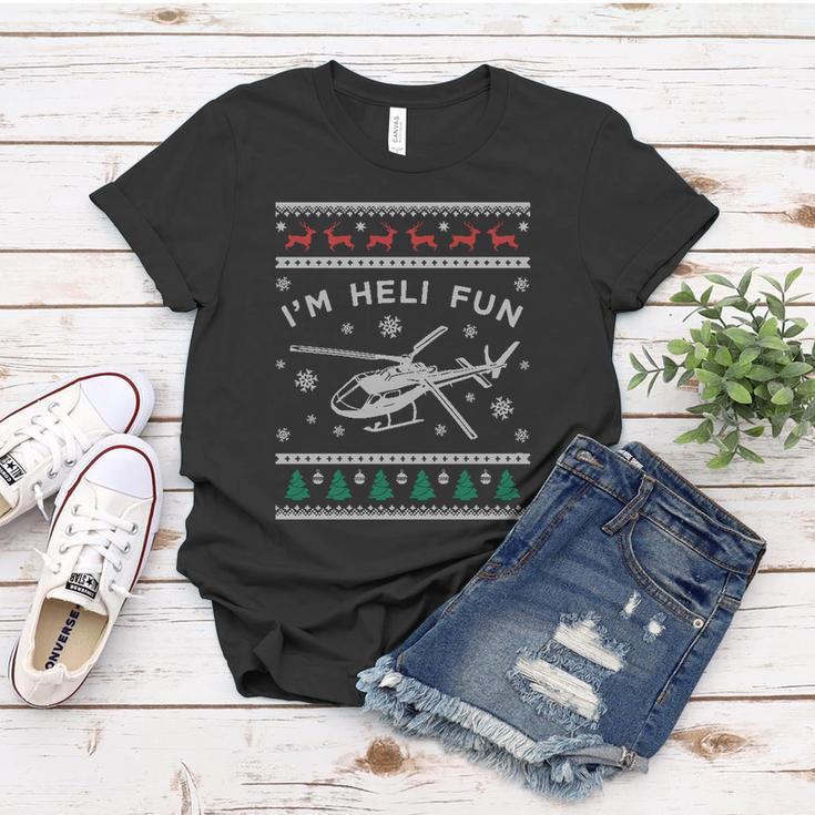 Helicopter Ugly Christmas Great Gift Fun Xmas Heli Gift Women T-shirt Unique Gifts