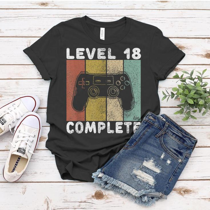 Herren 18 Geburtstag Jungen Gamer Level 18 Complete Frauen Tshirt Lustige Geschenke