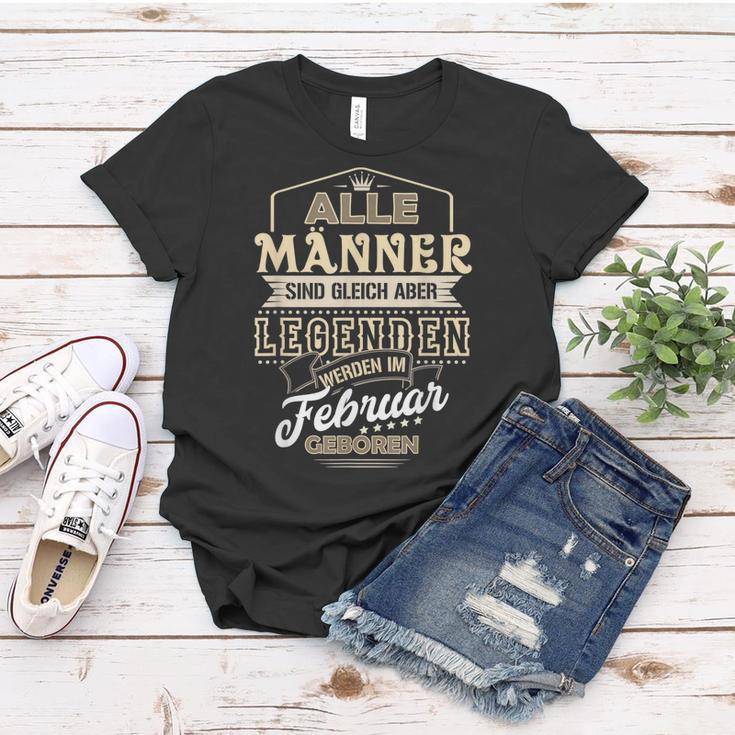 Herren Frauen Tshirt Legenden Geboren im Februar, Einzigartiges Design Lustige Geschenke