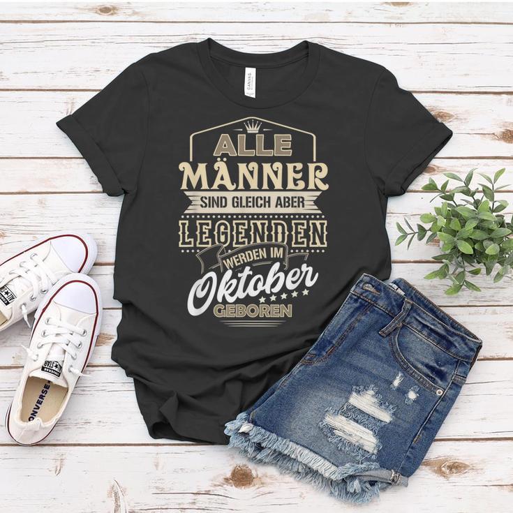 Herren Frauen Tshirt Legenden Geboren im Oktober, Einzigartiges Männer Tee Lustige Geschenke