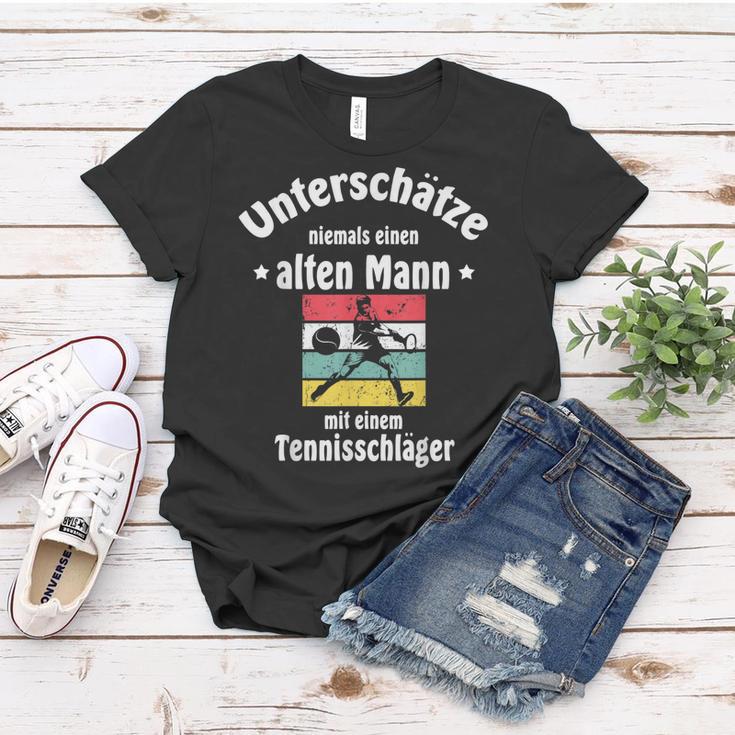 Herren Tennis Frauen Tshirt mit Tennisschläger & Ball Motiv für Pensionäre Lustige Geschenke