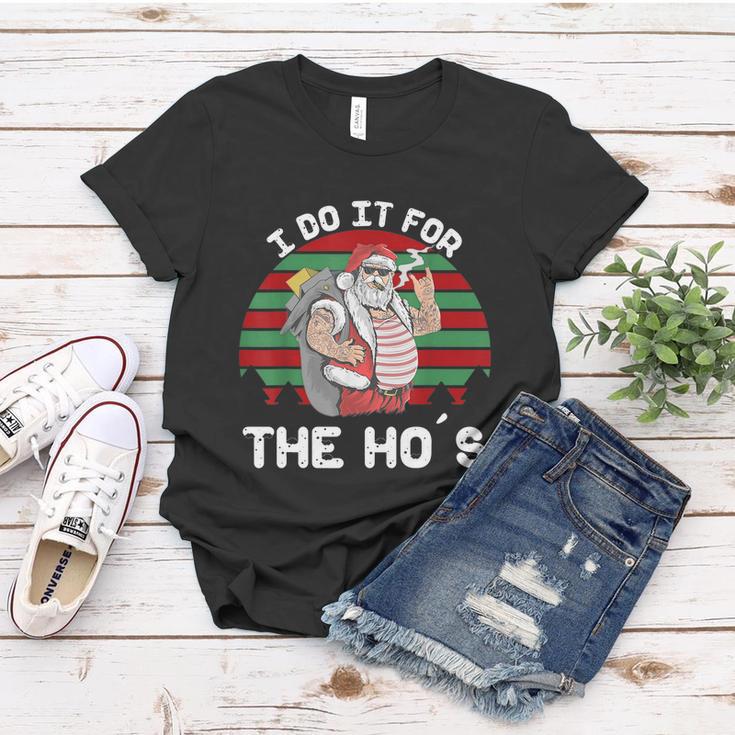 I Do It For The Hos Funny Inappropriate Christmas Men Santa Tshirt Women T-shirt Unique Gifts