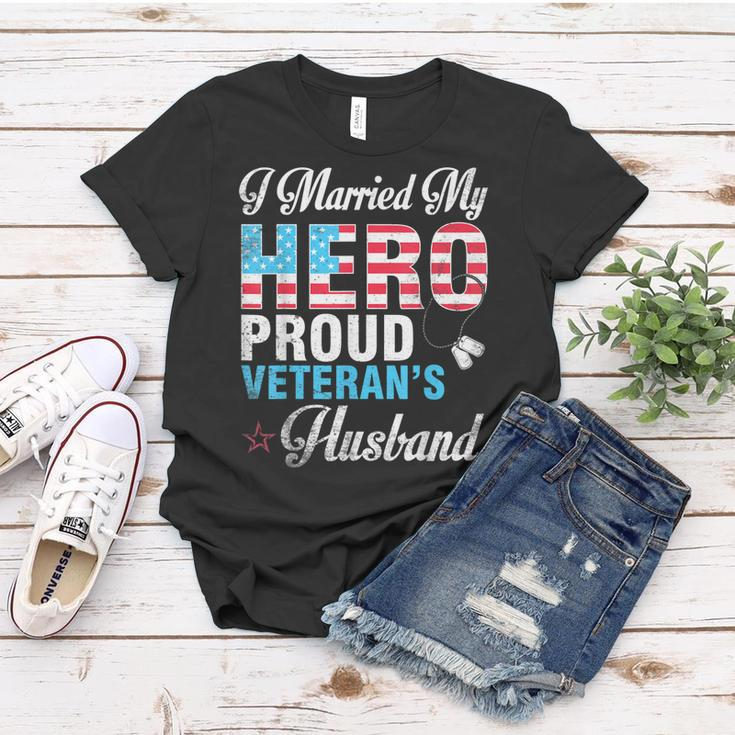 I Married My Hero Proud Veterans Husband Wife Mother Father Women T-shirt Funny Gifts