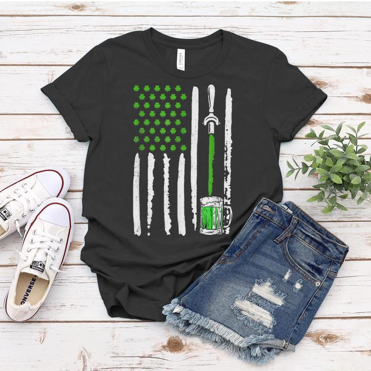 Irish American Flag Draft Beer Shamrock St Patricks Day Women T-shirt Funny Gifts