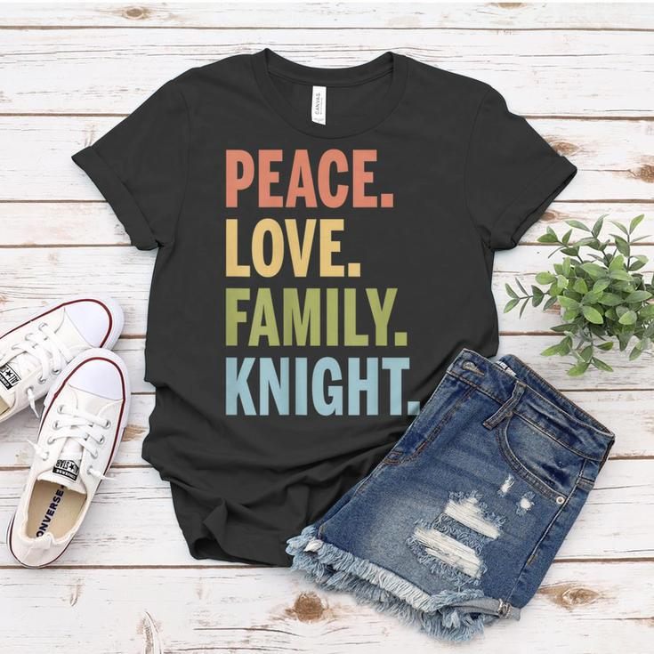 Knight Last Name Peace Love Family Matching Women T-shirt Funny Gifts