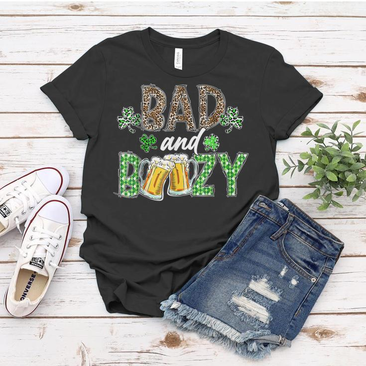 Leopard St Patricks Day Bad And Boozy Beer Drinking Irish Women T-shirt Personalized Gifts