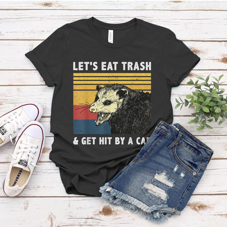 Lets Eat Trash & Get Hit By A Car Opossum Vintage Women T-shirt Unique Gifts