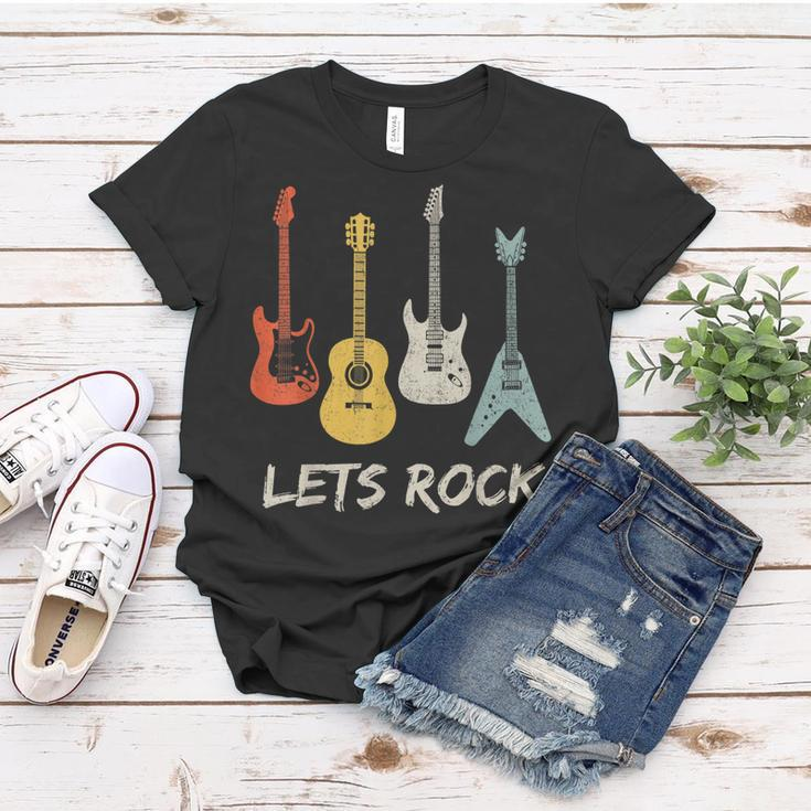 Lets Rock Rock N Roll Guitar Retro Gift Men Women Women T-shirt Unique Gifts