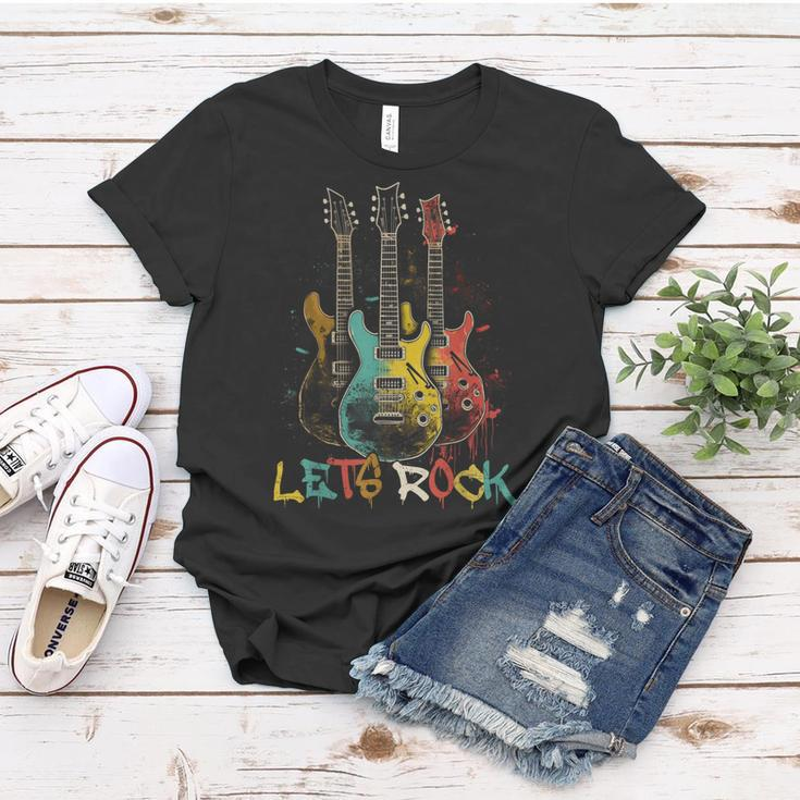 Lets Rock Rock N Roll Guitar Retro Graphic For Men Women Women T-shirt Unique Gifts