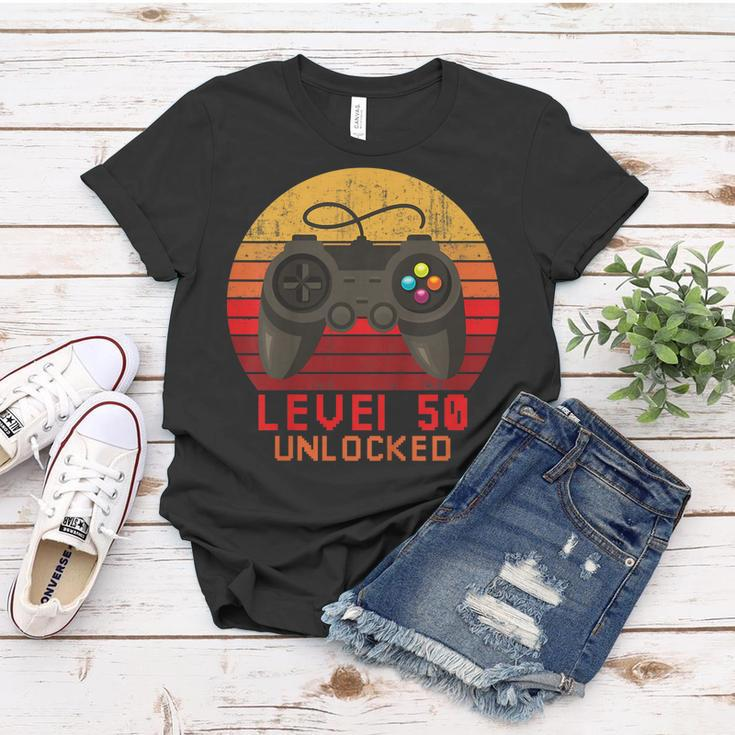 Level 50 Unlocked FunnyShirt Video Gamer 50Th Birthday Women T-shirt Unique Gifts