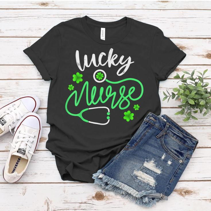 Lucky NurseSt Pattys Day Gift Shamrock Nurse  Women T-shirt Personalized Gifts