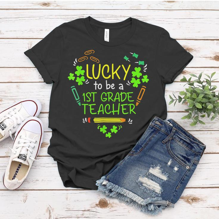 Lucky To Be A 1St Grade Teacher Shamrock St Patricks Day Women T-shirt Funny Gifts
