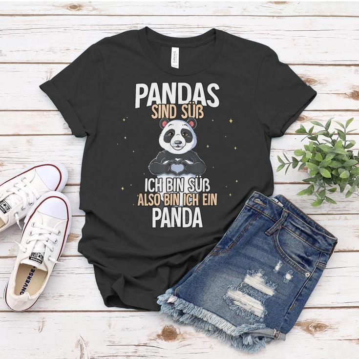 Lustiges Panda Frauen Tshirt: Pandas sind süß - Ich bin ein Panda - Schwarz Lustige Geschenke
