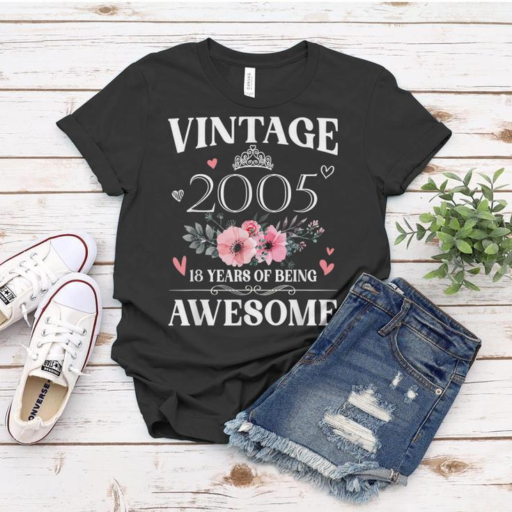 Made In 2005 18 Year Old 18Th Birthday Gift For Girl Women Women T-shirt Personalized Gifts