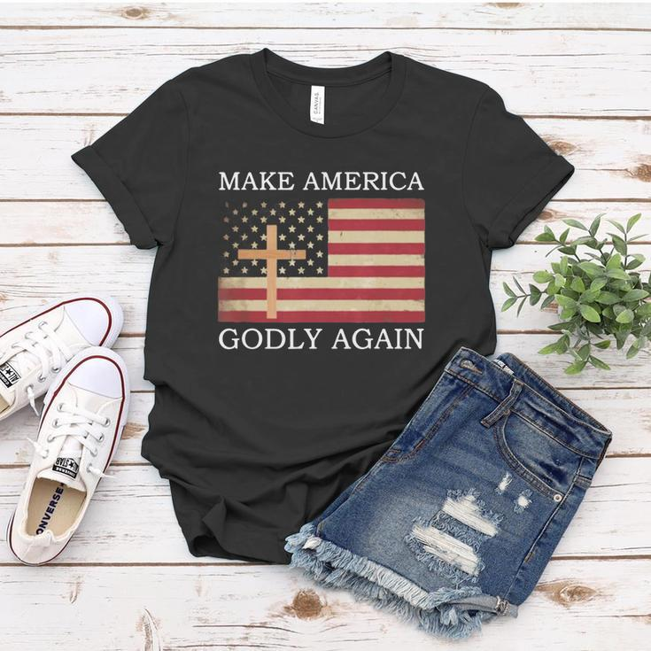 Make America Godly Again American Flag V2 Women T-shirt Personalized Gifts