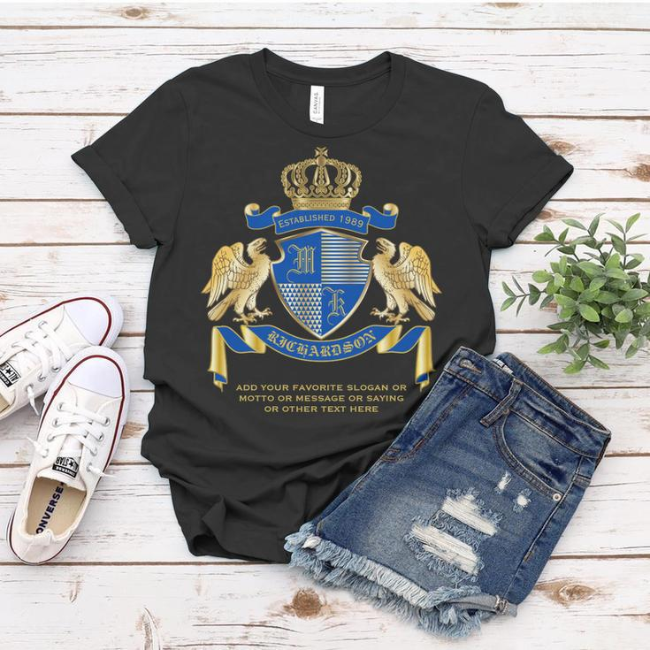 Make Your Own Coat Of Arms Blue Gold Eagle Emblem Women T-shirt Funny Gifts