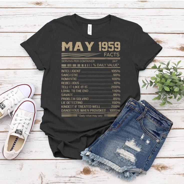 May 195960 Years Facts Daily Value Funny Birthday Women T-shirt Unique Gifts