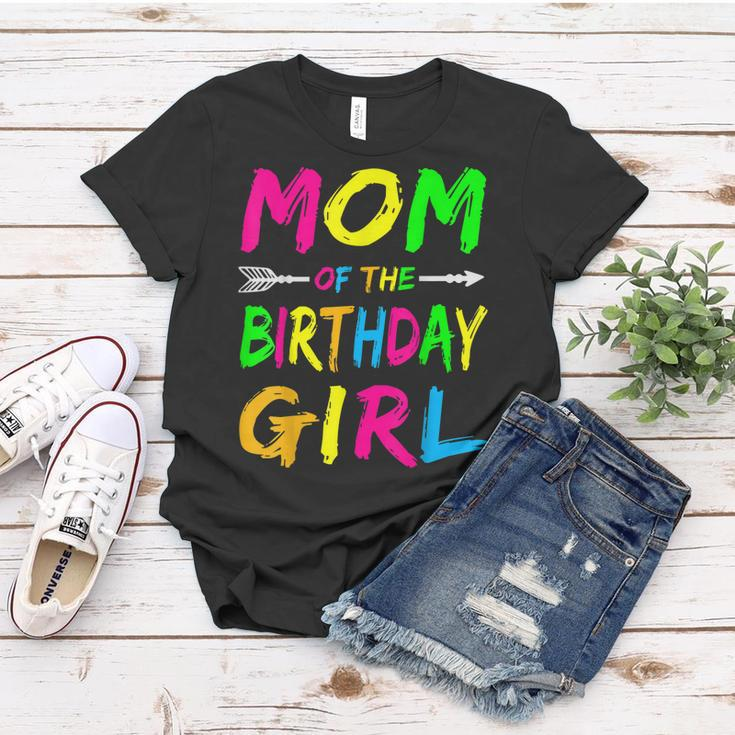 Mom Of The Birthday Girl Glows Retro 80S Party Glow Women T-shirt Unique Gifts